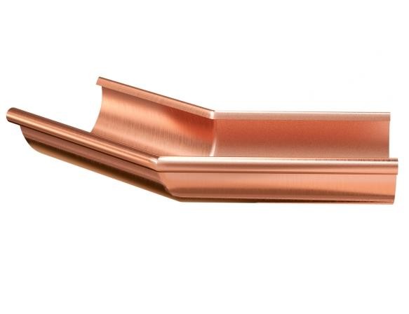 Водосток Aquasistem, система 125x90 - Угол желоба наружный медный 135° купить в Ижевске