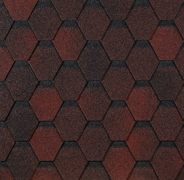 Гибкая черепица EURASIA Docke, Коллекция ШЕСТИГРАННИК Красный купить в Ижевске