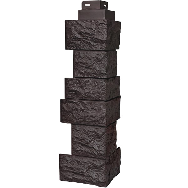 Цокольный сайдинг FineBer – Серия “Дикий камень”, Угол наружный, Коричневый купить в Ижевске