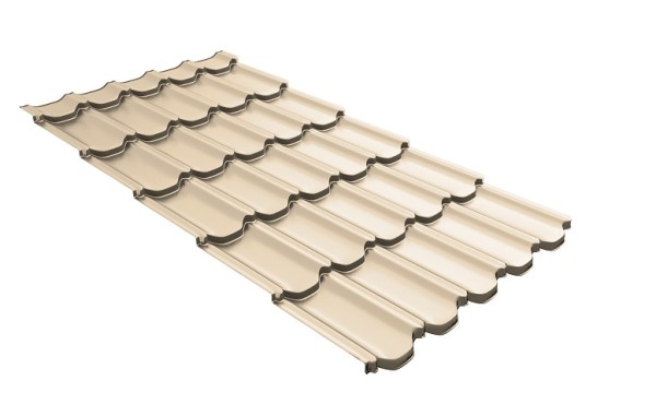 Металлочерепица квинта плюс с 3D резом 0,45 PE RAL 1015 светлая слоновая кость купить в Ижевске