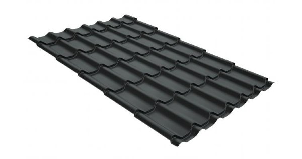 Металлочерепица классик GL 0,5 GreenCoat Pural Matt RR 23 темно-серый (RAL 7024 мокрый асфальт) купить в Ижевске