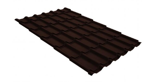 Металлочерепица классик GL 0,5 GreenCoat Pural Matt RR 887 шоколадно-коричневый (RAL 8017 шоколад) купить в Ижевске