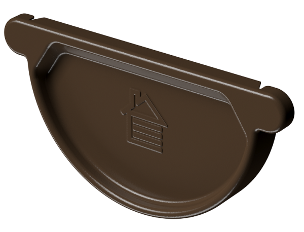 Заглушка желоба D125 Döcke STAL PREMIUM Каштан, (RAL 8017) купить в Ижевске