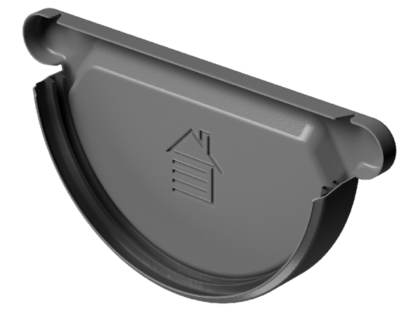 Заглушка желоба D125 Döcke STAL PREMIUM Графит, (RAL 7024) купить в Ижевске