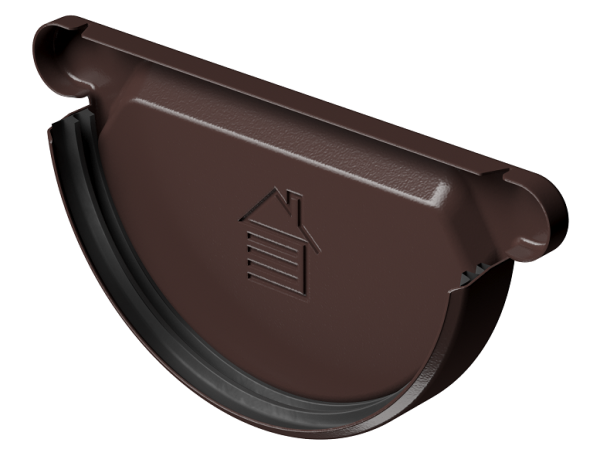 Заглушка желоба D125 Döcke STAL PREMIUM Шоколад, (RAL 8019) купить в Ижевске
