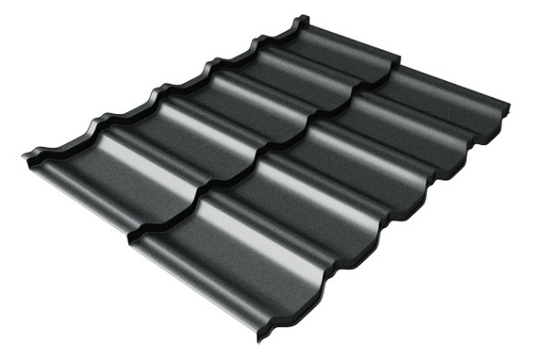 Металлочерепица модульная Квинта Uno Grand Line c 3D резом 0,5 Satin RAL 7016 антрацитово-серый купить в Ижевске