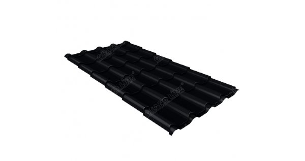 Металлочерепица камея 0,45 Drap RAL 9005 черный купить в Ижевске