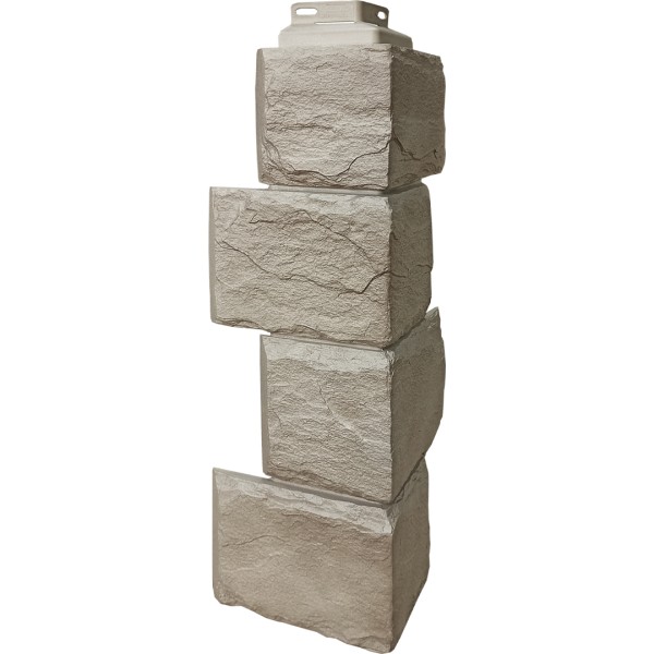 Цокольный сайдинг FineBer – Серия “Камень природный”, Угол наружный Песочный купить в Ижевске