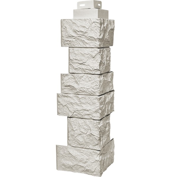 Цокольный сайдинг FineBer – Серия “Дикий камень”, Угол наружный, Жемчуг купить в Ижевске