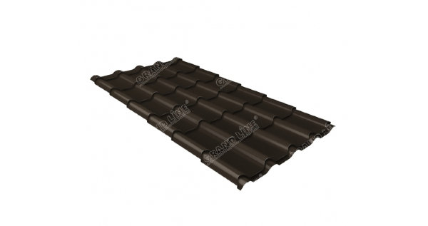 Металлочерепица камея GL 0,5 GreenCoat Pural RR 32 темно-коричневый (RAL 8019 серо-коричневый) купить в Ижевске