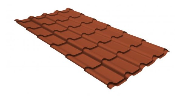 Металлочерепица камея GL 0,5 GreenCoat Pural RR 750 кирпично-красный (RAL 8004 терракота) купить в Ижевске