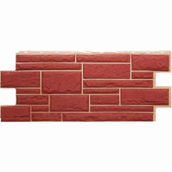 Фасадная панель Техоснастка, Камень Дикий, Красный купить в Ижевске