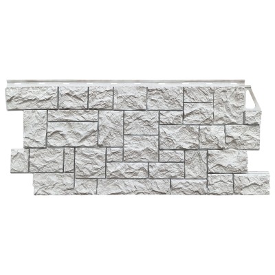 Фасадная панель FineBer, Камень Дикий, Мелованный белый