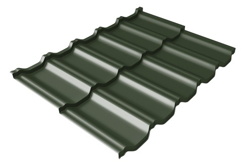 Металлочерепица модульная Квинта Uno Grand Line c 3D резом 0,5 Velur RAL 6020 хромовая зелень купить в Ижевске