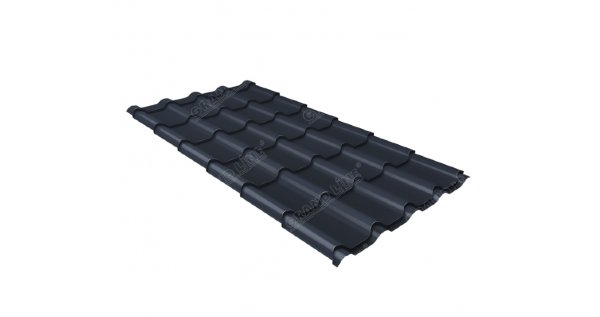 Металлочерепица камея 0,5 Satin RAL 7024 мокрый асфальт купить в Ижевске