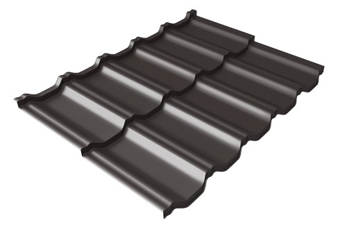 Металлочерепица модульная Квинта Uno Grand Line c 3D резом 0,5 Satin Мatt RR 32 темно-коричневый купить в Ижевске