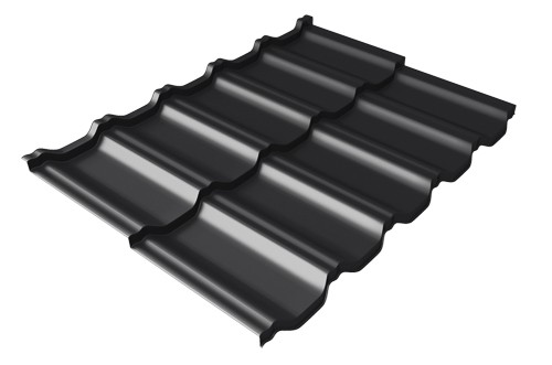 Металлочерепица модульная Квинта Uno Grand Line c 3D резом 0,5 Satin Мatt RAL 9005 черный купить в Ижевске