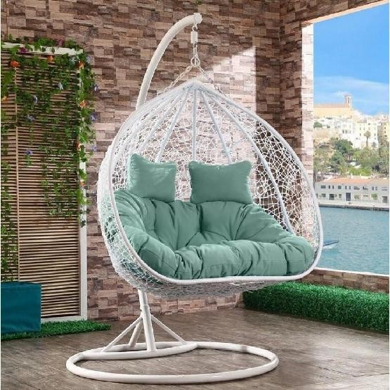 Кресло Подвесное из искусственного ротанга AFM-109A White/Green купить в Ижевске
