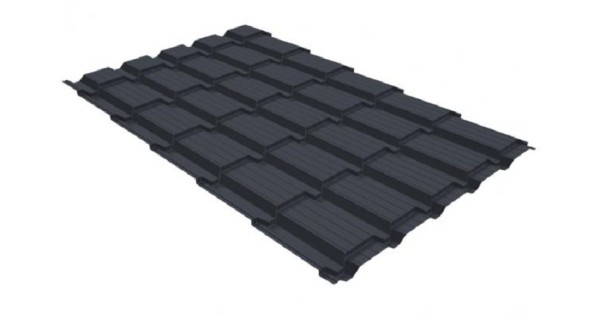 Металлочерепица GL квадро профи 0,5 GreenCoat Pural RR 23 темно-серый (RAL 7024) мокрый асфальт купить в Ижевске