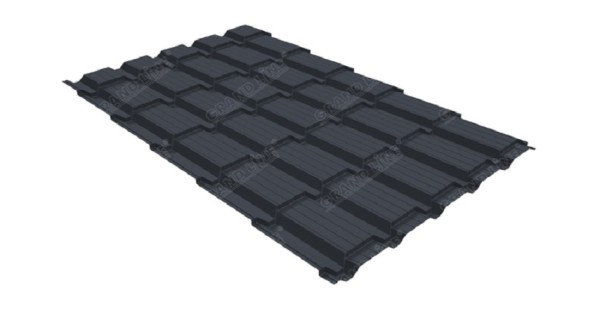 Металлочерепица GL квадро профи 0,5 Satin RAL 7024 мокрый асфальт купить в Ижевске