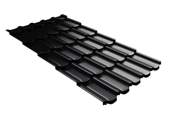 Металлочерепица квинта плюс с 3D резом 0,5 Satin RAL 9005 черный купить в Ижевске