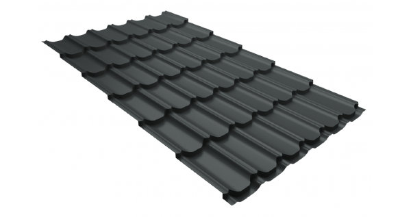 Металлочерепица квинта плюс 0,5 GreenCoat Pural Matt RR 23 темно-серый (RAL 7024 мокрый асфальт) купить в Ижевске