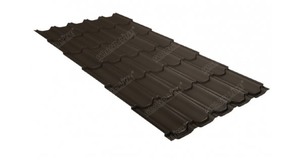 Металлочерепица квинта плюс 0,5 GreenCoat Pural Matt RR 32 темно-коричневый (RAL 8019 серо-коричневый) купить в Ижевске